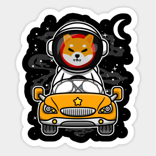 Astronaut Car Shiba Inu Coin To The Moon Crypto Token Shib Army Cryptocurrency Wallet HODL Birthday Gift For Men Women Sticker